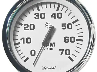 Faria Spun Silver omdrejningstæller 0–7000 Ø85