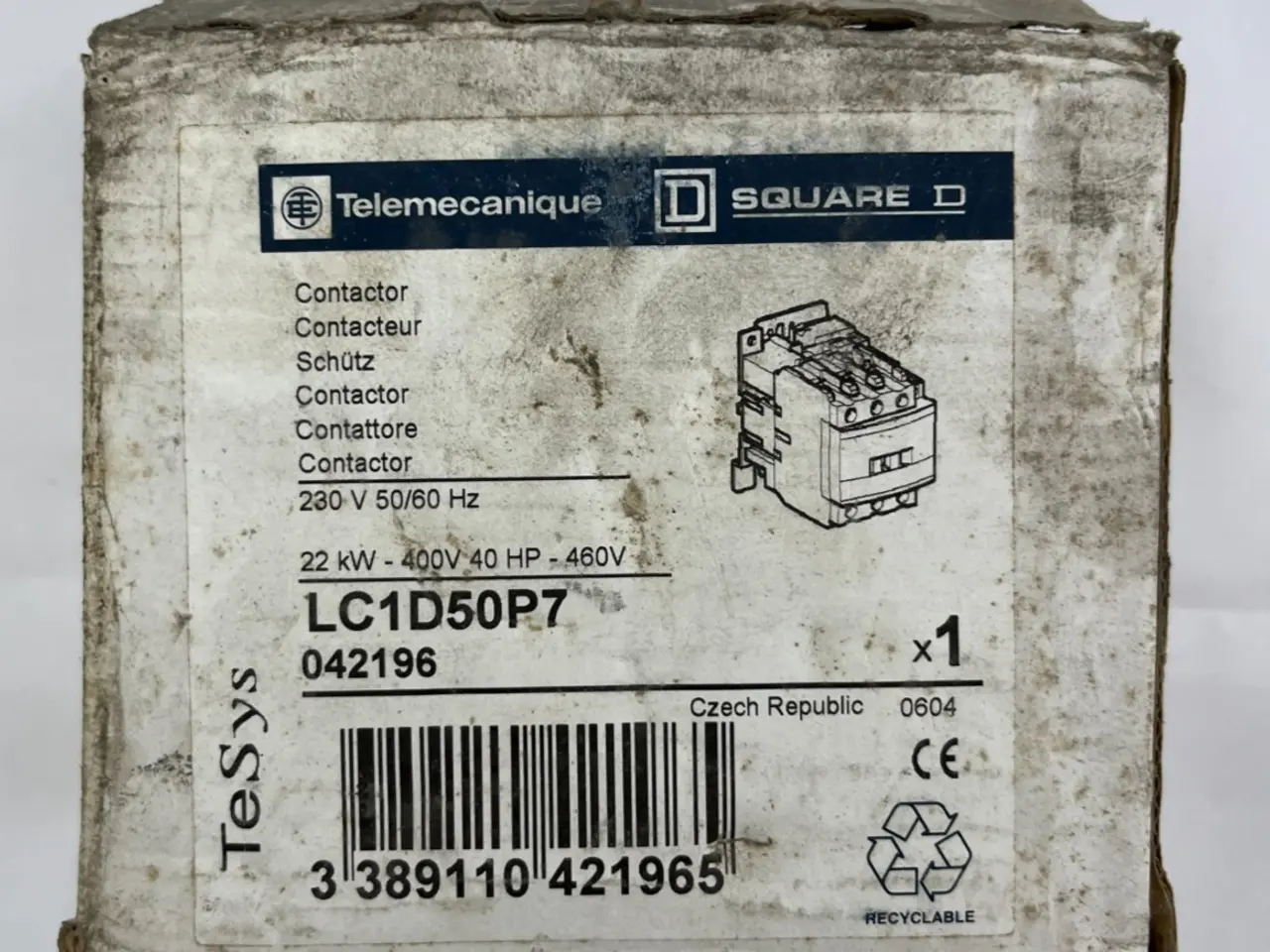Billede 1 - Telemecanique LC1D50P7 kontaktor Square D 50A 230V