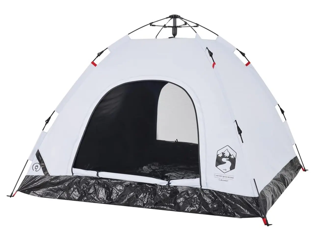 Billede 5 - 3-personers campingtelt quick-release mørklægning hvid