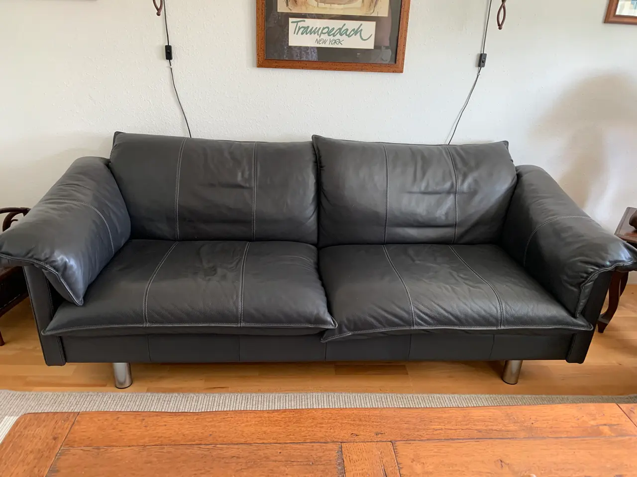 Billede 1 - 3 Pers læder sofa
