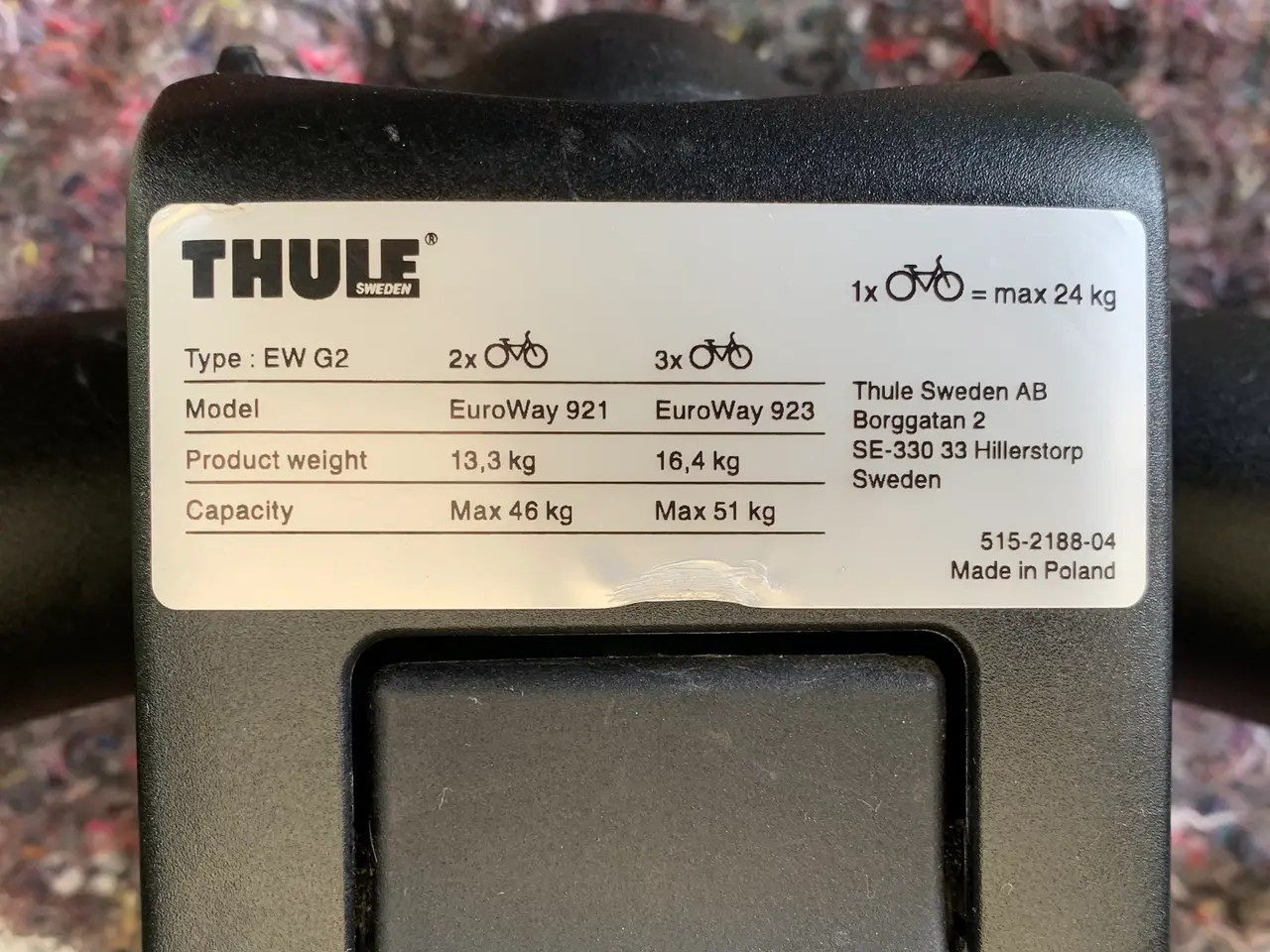 Billede 2 - Cykelholder Thule Euroway G2