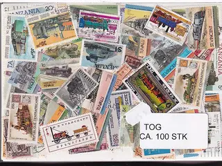 Tog på Frimærker. St/ust. 100 stk.