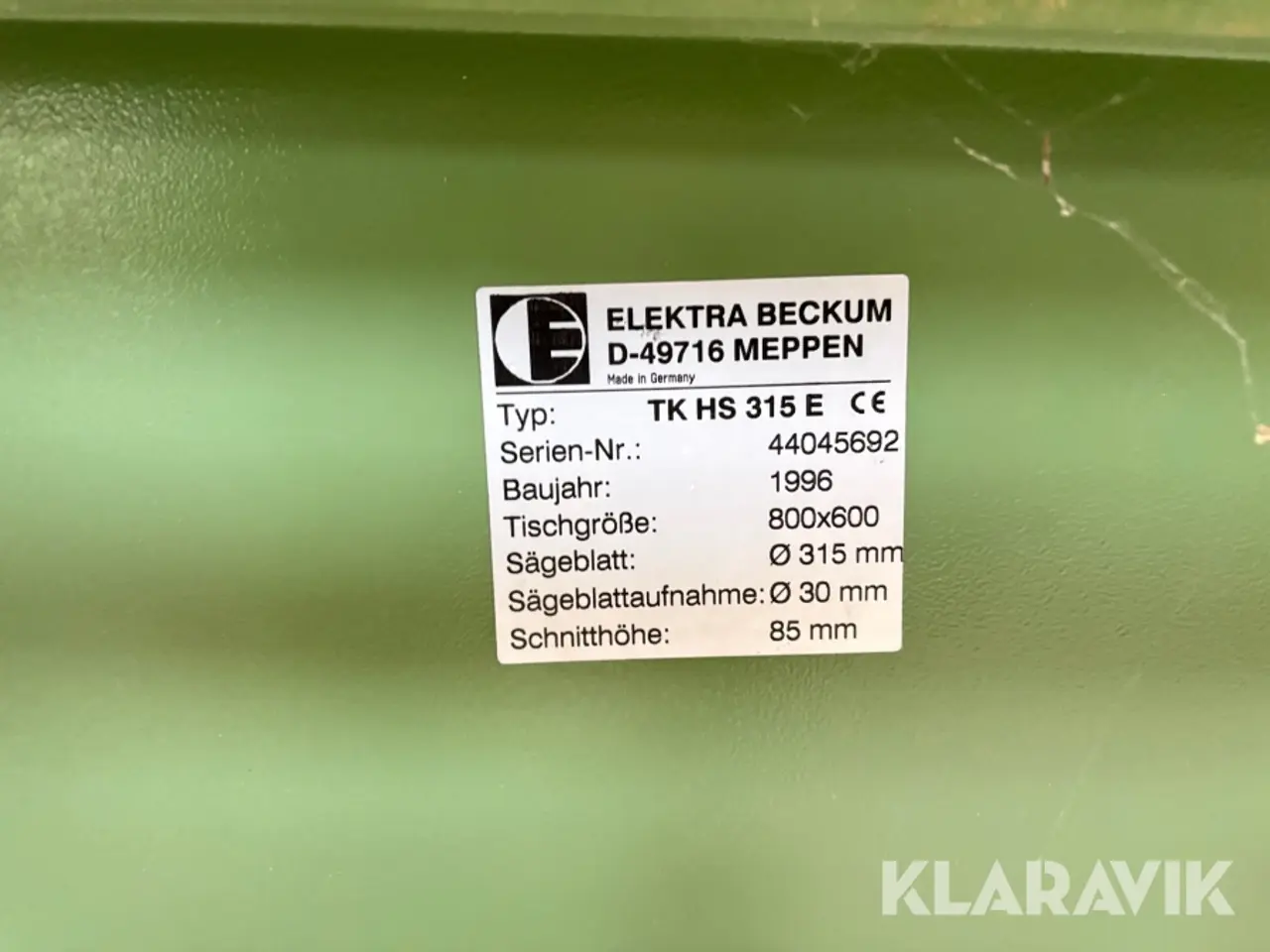 Billede 11 - Bordrundsav Elektra Beckum TK HS 315 E - 1 styk