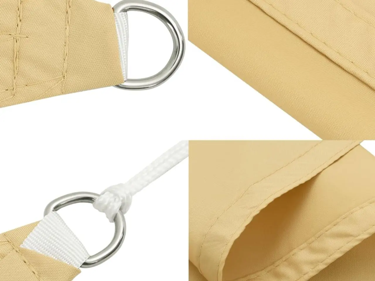 Billede 6 - Solsejl 3×3 m - sandfarvet, vandafvisende polyester