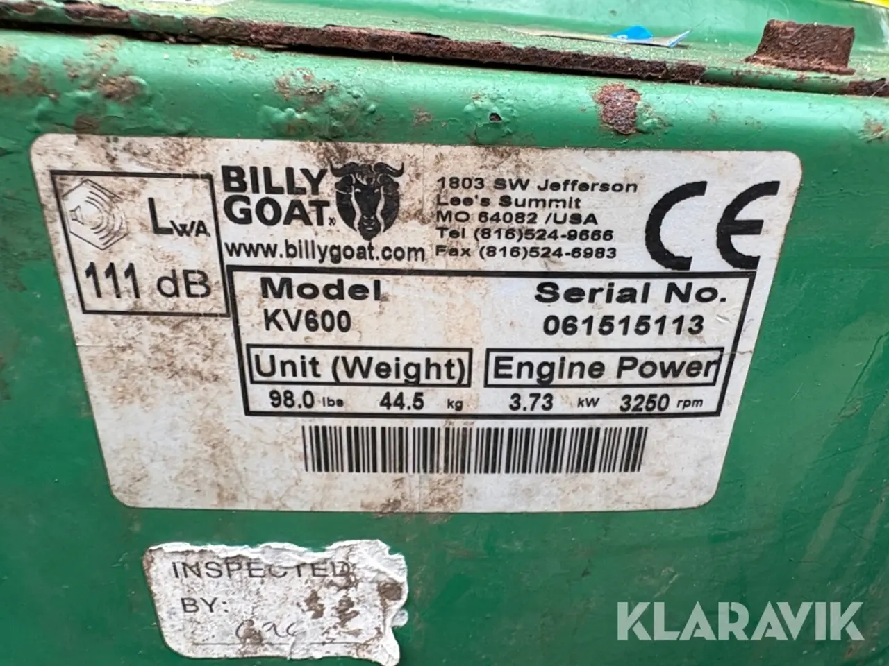 Billede 4 - Løvsuger Billy goat KV600