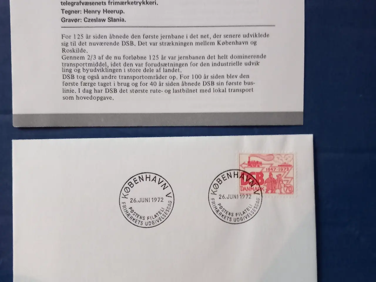 Billede 1 - DSB 125års fødselsdag FDC
