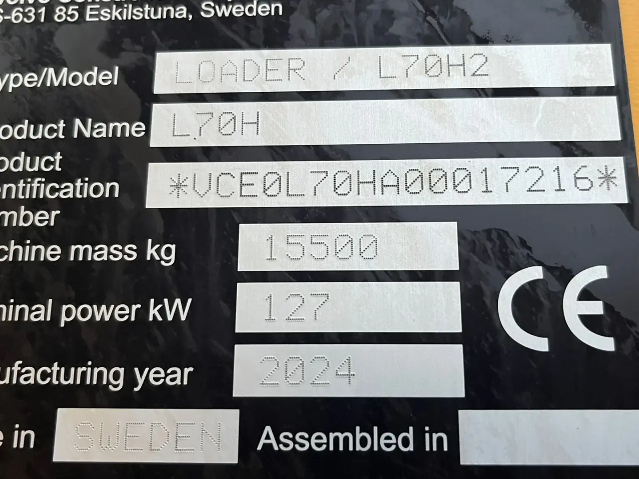 Billede 2 - Volvo L 70 H H2 BEMÆRK MED GARANTI FRA VOLVO FREM TIL DEN 18.6.2026. AGRICULTURE DK-maskine med lang arm, Co-Pilot & med 750mm Michelin MEGA X BIB hjul.