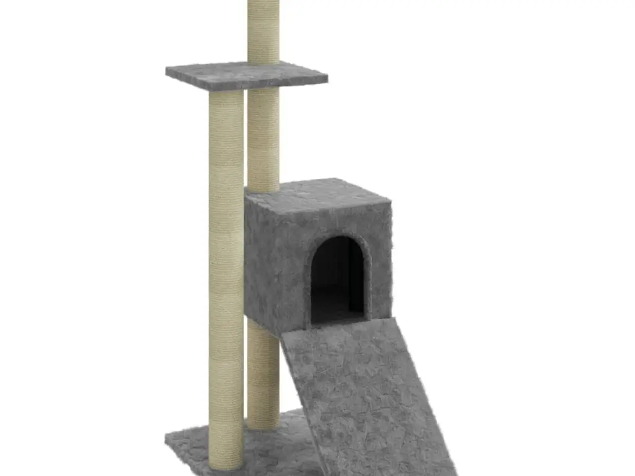 Billede 2 - Kradsetræ med sisal-kradsestolper 92 cm - lysegrå