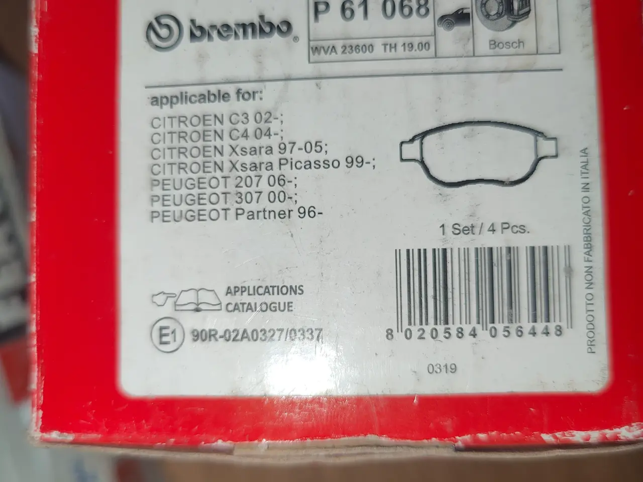 Billede 1 - Brembo Bremseklodser T. Peugeot