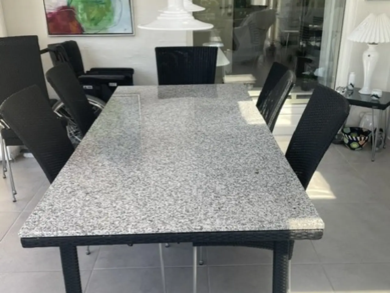 Billede 1 - Granit spisebord Cane-Line med lyse plader