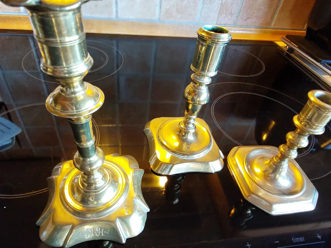Billede 1 - 1700TALS MESSING LYSESTAGER - samlet pris !