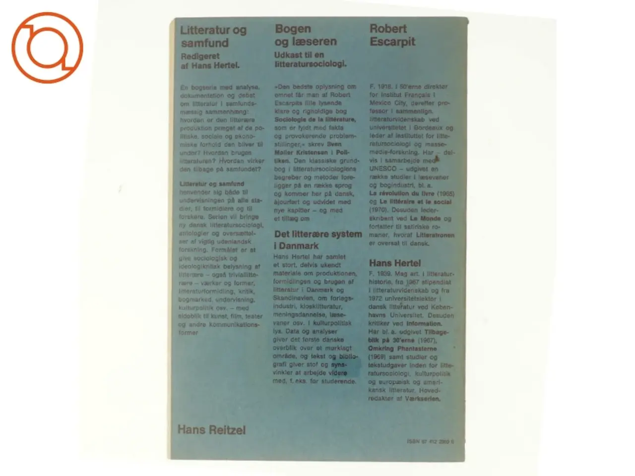 Billede 3 - Bogen og læseren. Udkast til en litteratursociologi af Robert Escarpit (bog)
