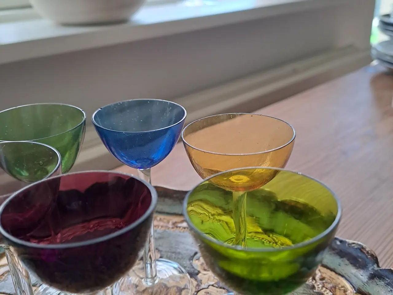 Billede 6 - 7 stk. farvede glas.