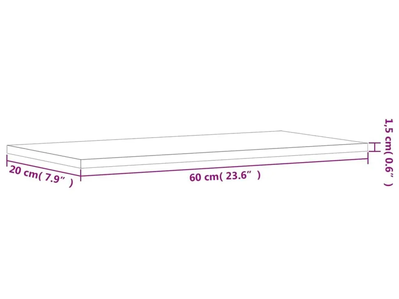 Billede 9 - Væghylder 4 stk. 60×20×1,5 cm i konstrueret træ - røget egetræ
