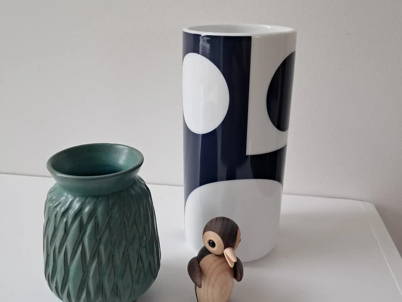 Billede 1 - Verner Panton vase mørkeblåblå og hvid.