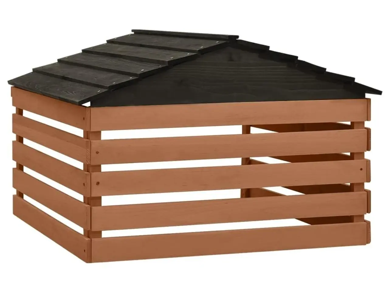 Billede 4 - Skur til robotplæneklipper 78×74×54 cm - fyrretræ, sort/brun