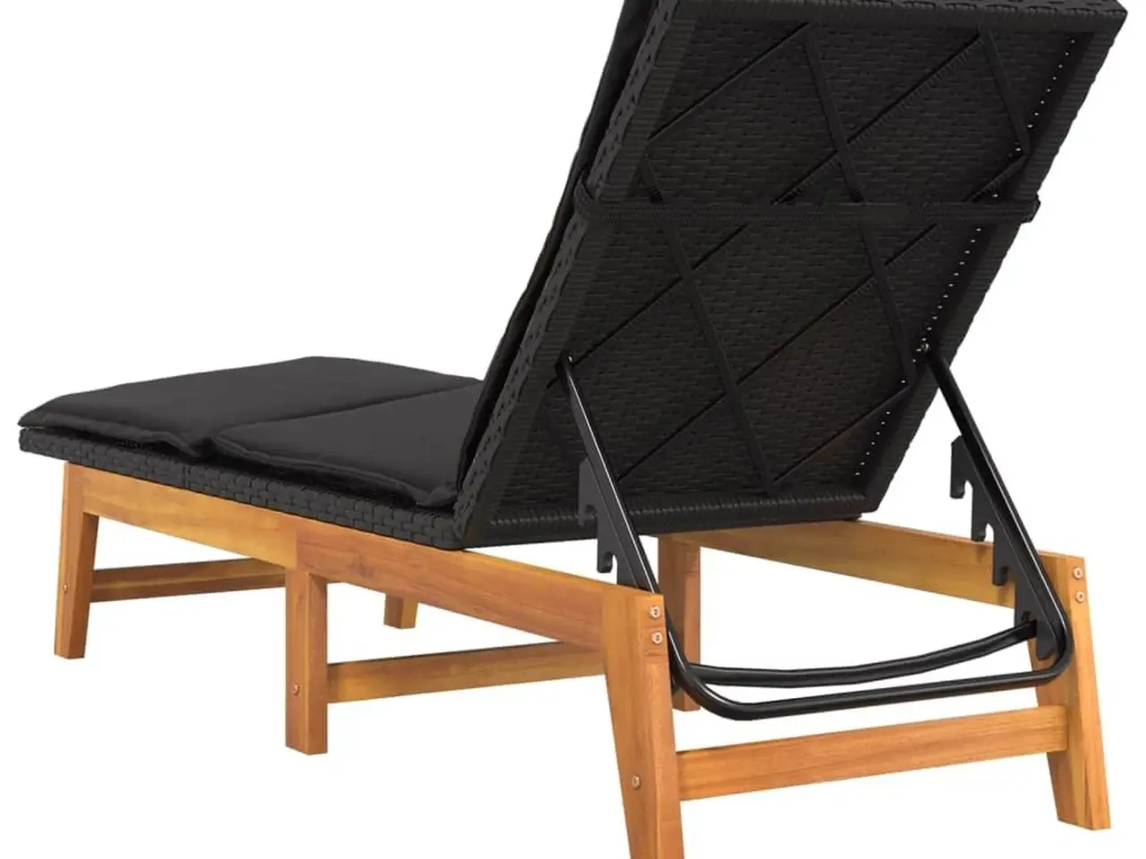 Billede 7 - Liggestole med hynder - 2 stk. i polyrattan og massivt akacietræ, sort/brun