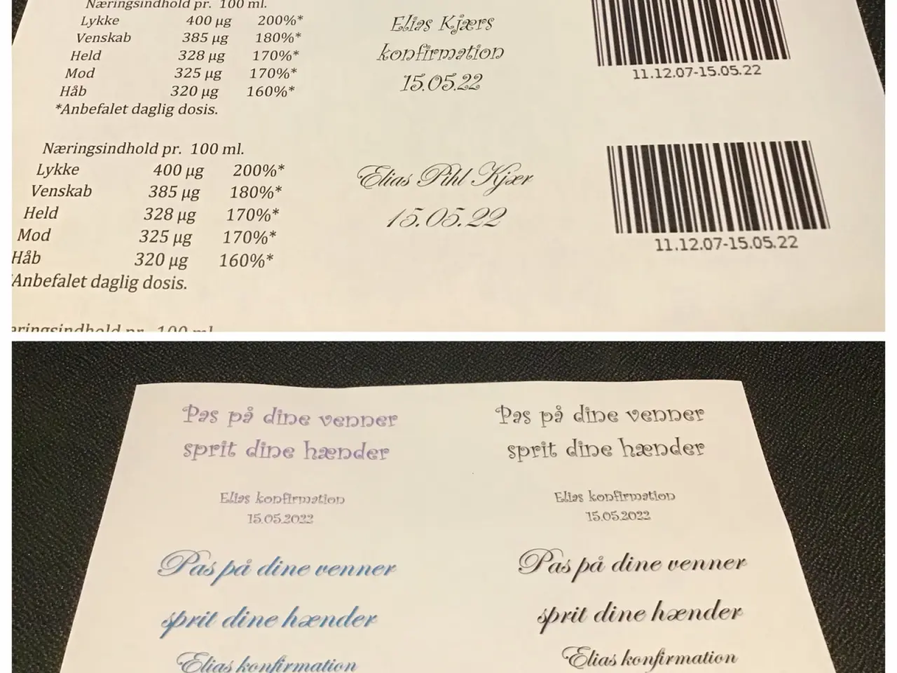Billede 3 - Personlige labels med navn og dato til konfirmatio