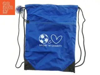Blå gymnastiktaske med logo (str. 44x33,5 cm)