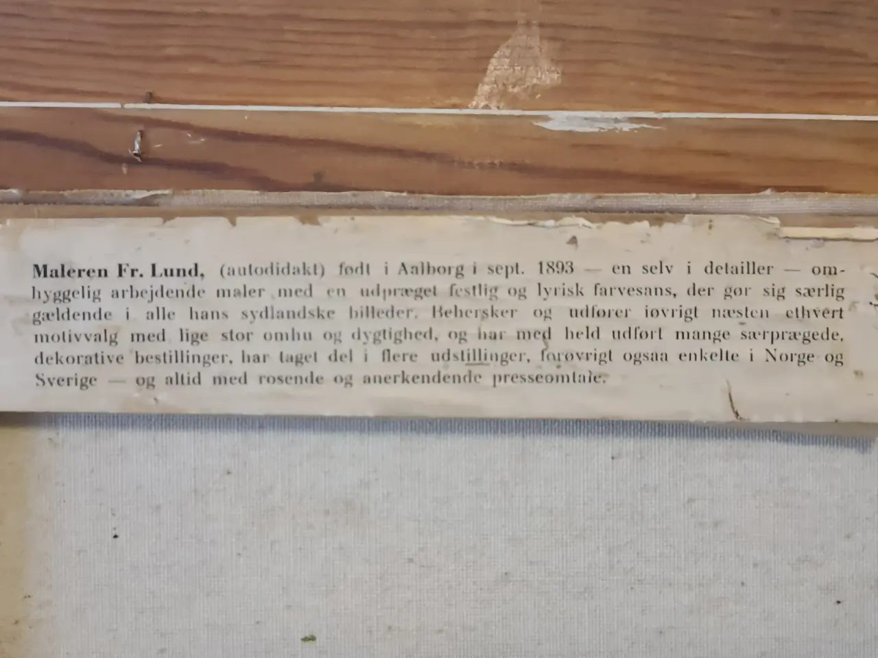 Billede 7 - Fr. Lund – originalt oliemaleri med bjerglandsby