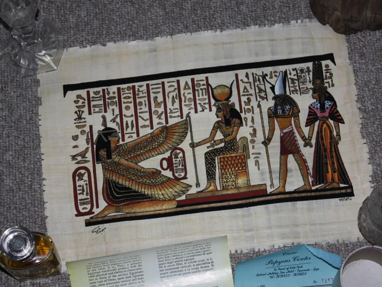 Billede 1 - Papyrus fra Egypten  b: 42 cm  h: 31 cm