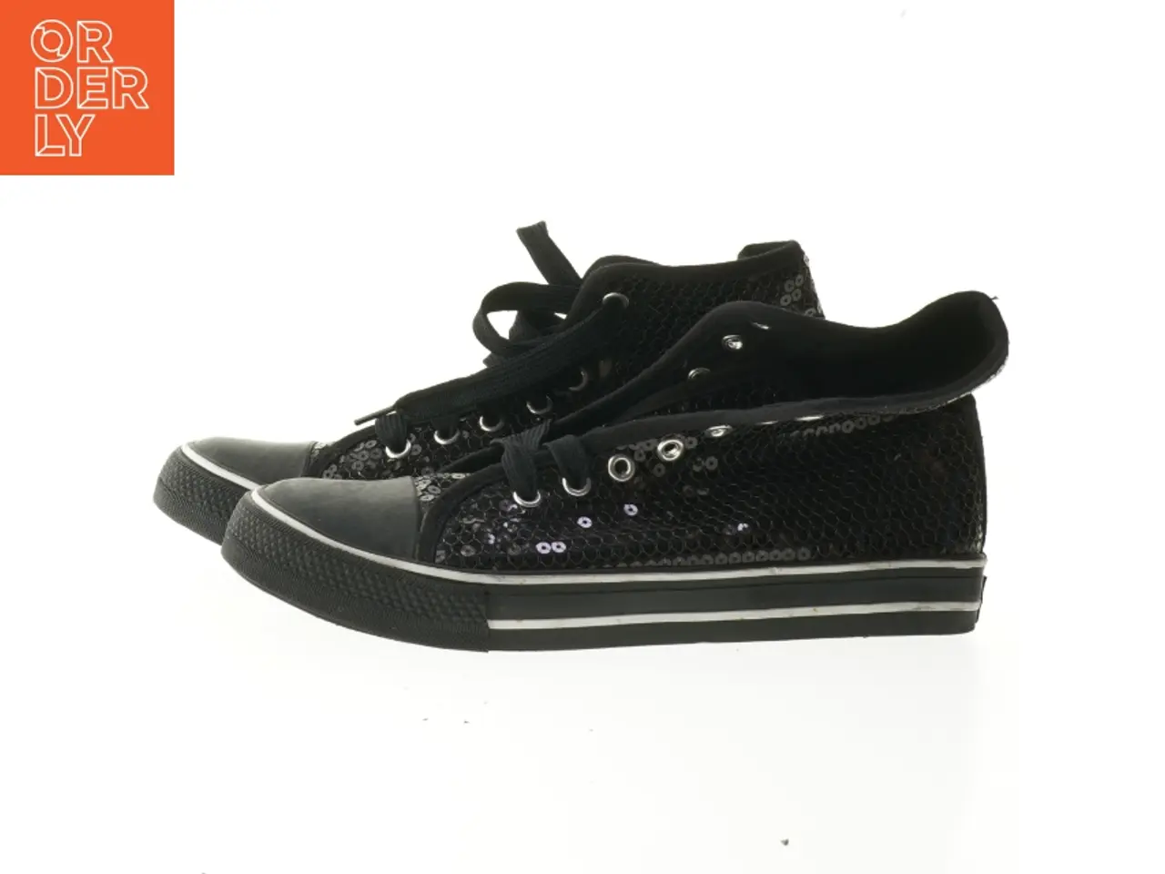 Billede 2 - Sorte lave sneakers med palietter fra Cix (str. 40)