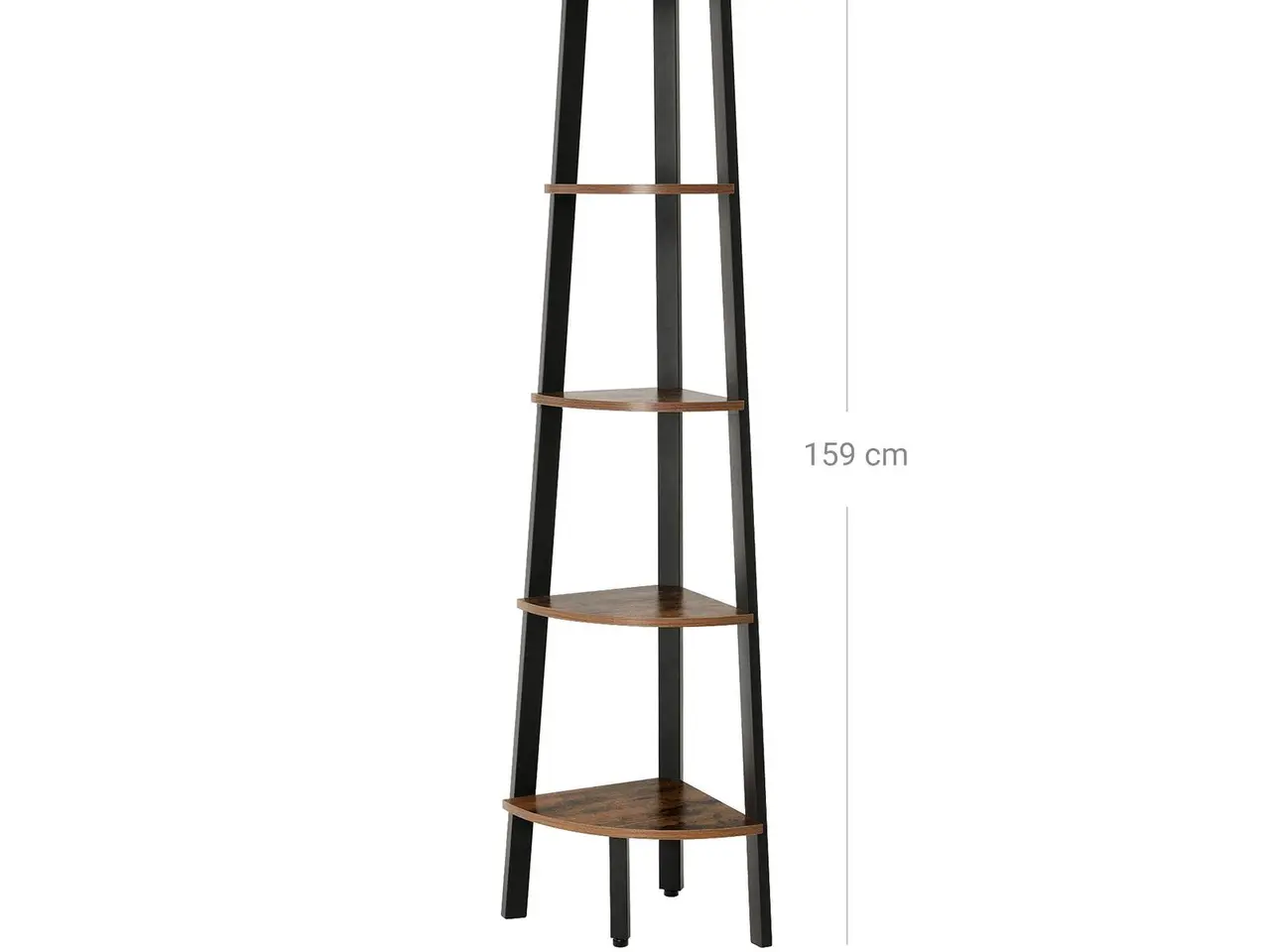 Billede 6 - Hjørnereol med 5 hylder i industriel stil - rustik brun/sort