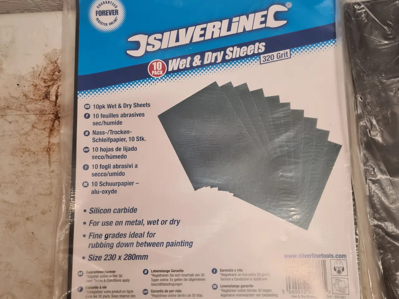 Billede 2 - 7 pakker Silverline Wet & Dry slibepapir