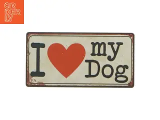 Magnetisk skilt: I love my dog fra Lafinesse (str. 10x5 cm)