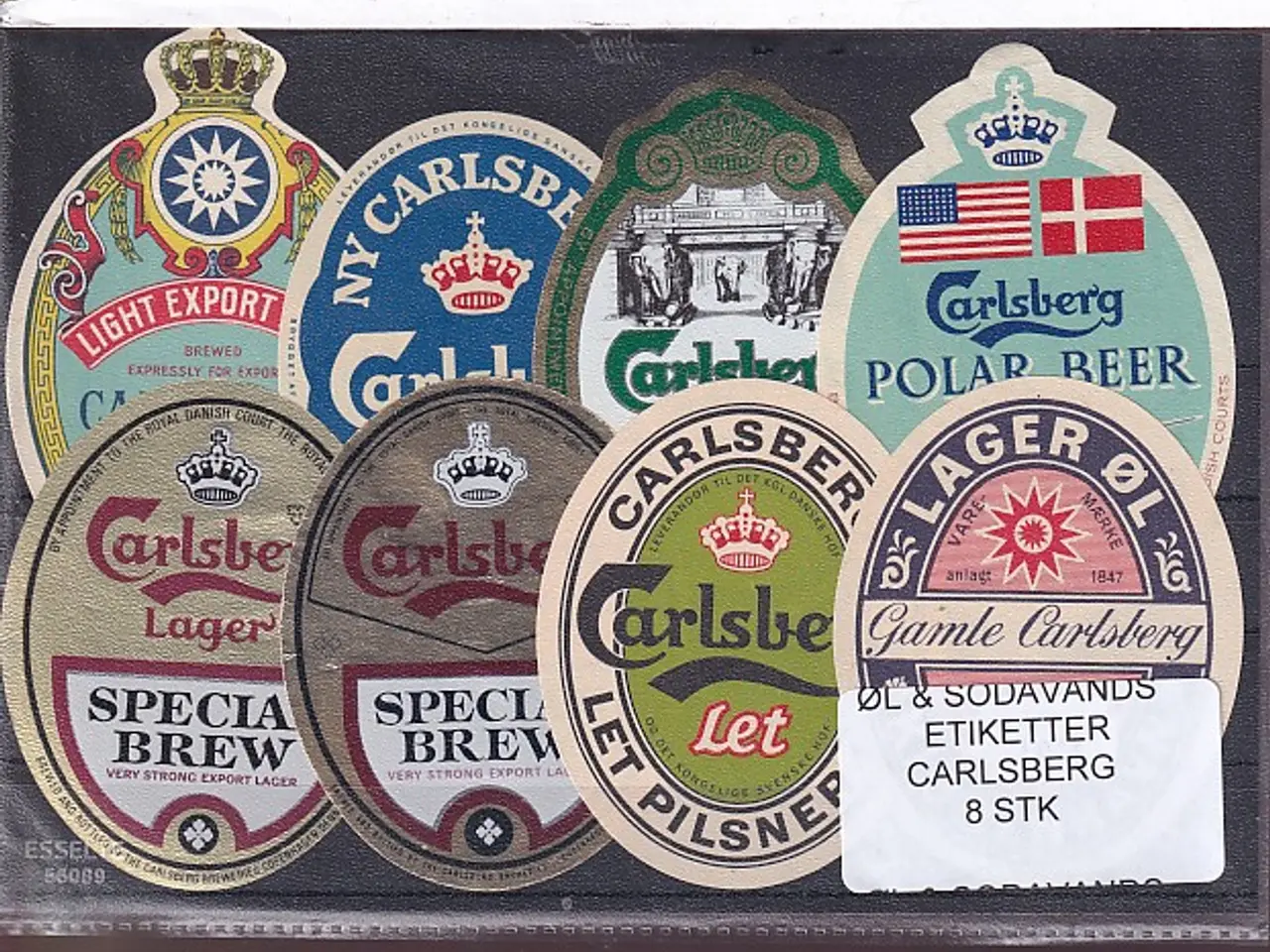 Billede 1 - Øl og Sodavands Etiketter - Carlsberg - 8 Stk.