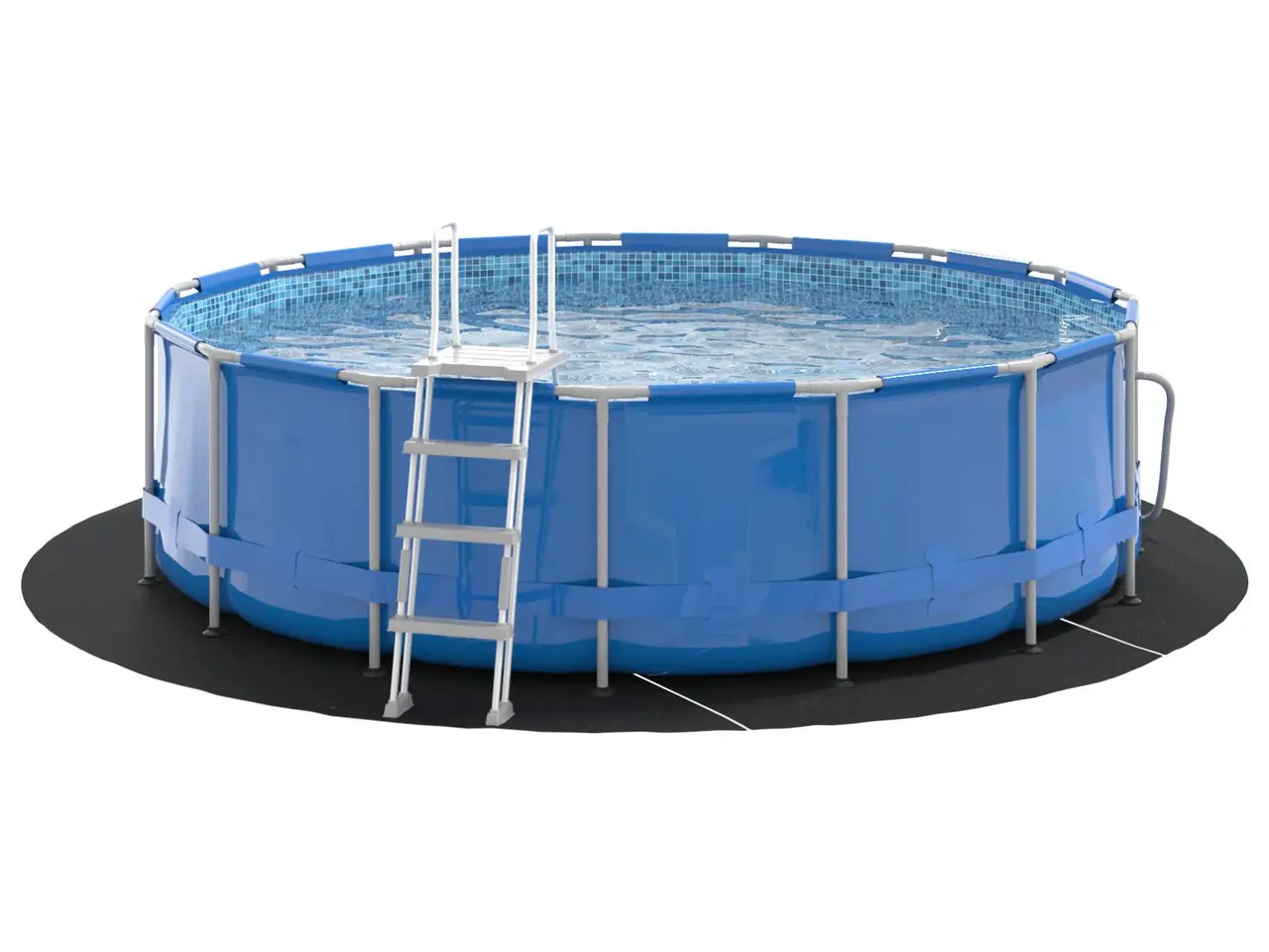 Billede 3 - Pool bundark i non-woven - sort Ø 366 cm