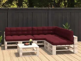 Hynder til pallesofa 7 stk. stof vinrød