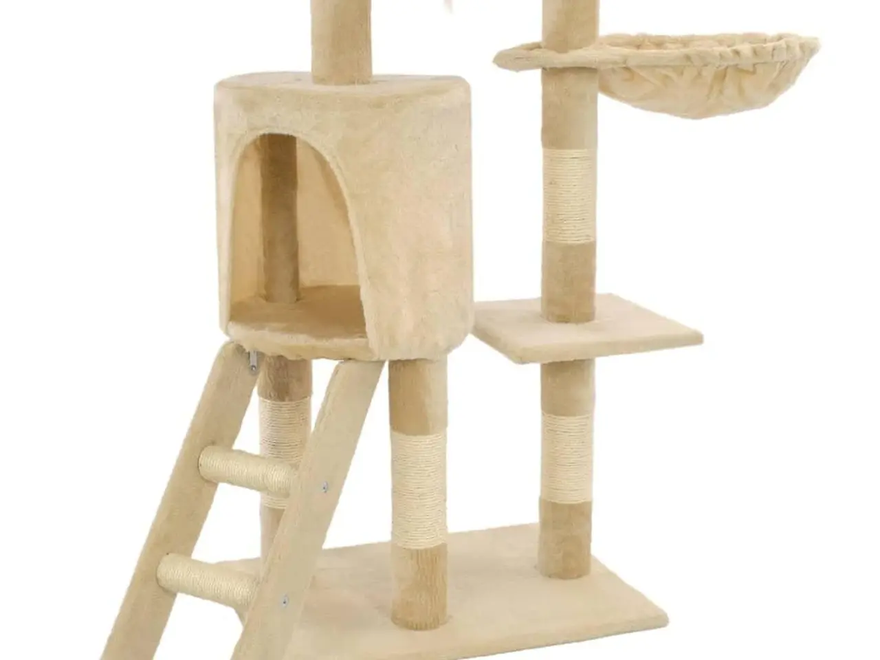 Billede 8 - Kradsetræ til katte med sisal-kradsestolper 138 cm - beige