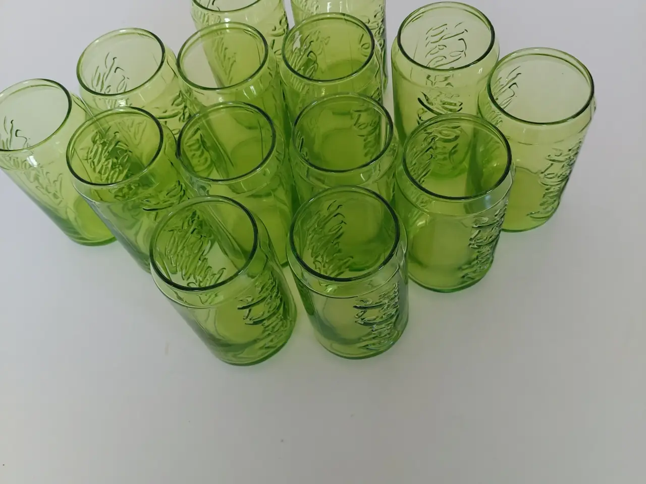 Billede 3 - Coca cola glas(dåsefacon) - 14 stk. lime farvet