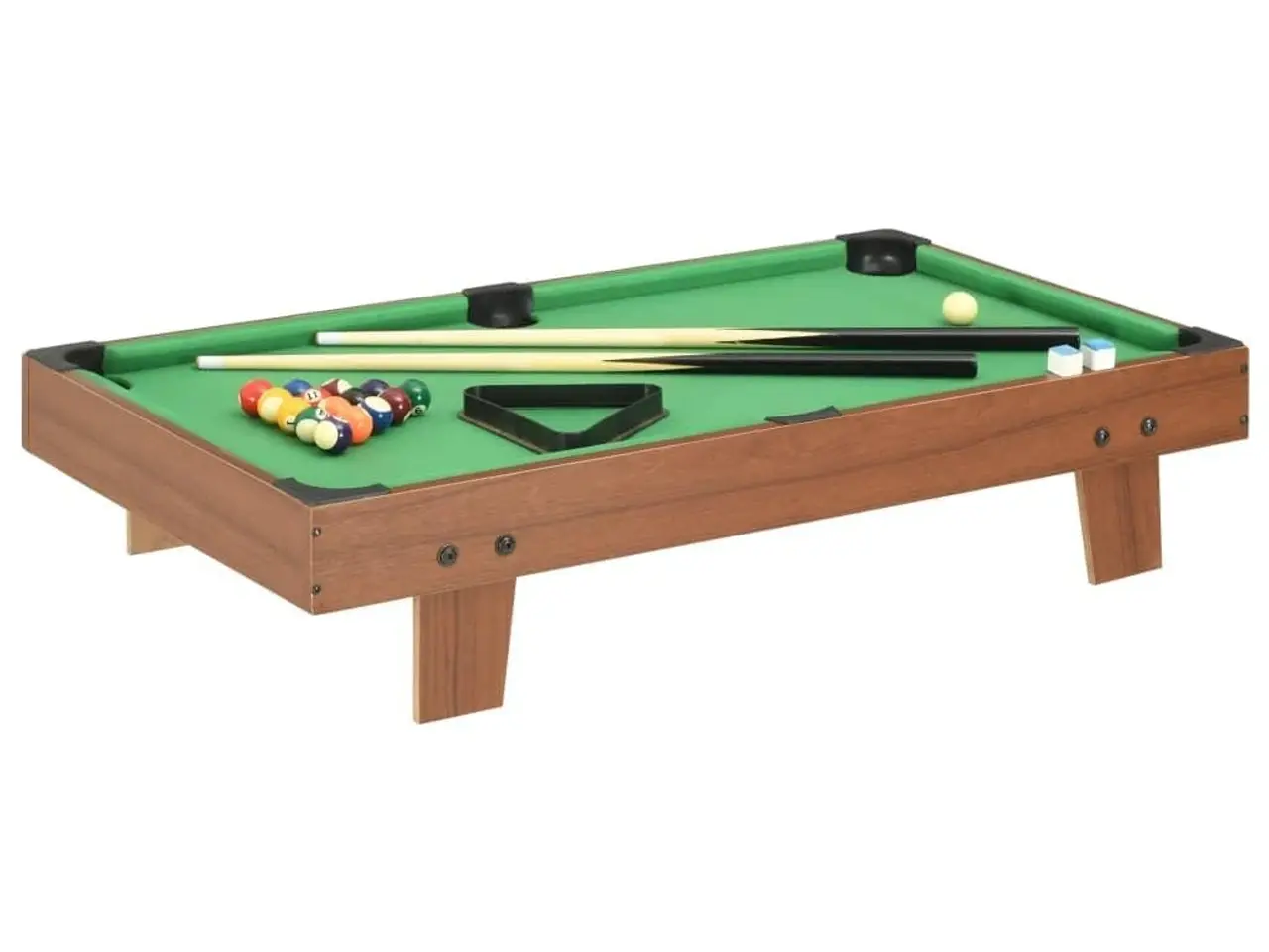 Billede 1 - Mini-poolbord 92 × 52 × 19 cm - brun/grøn