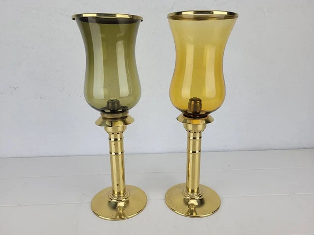 Billede 1 - Lysestager i messing og glas - Megaline