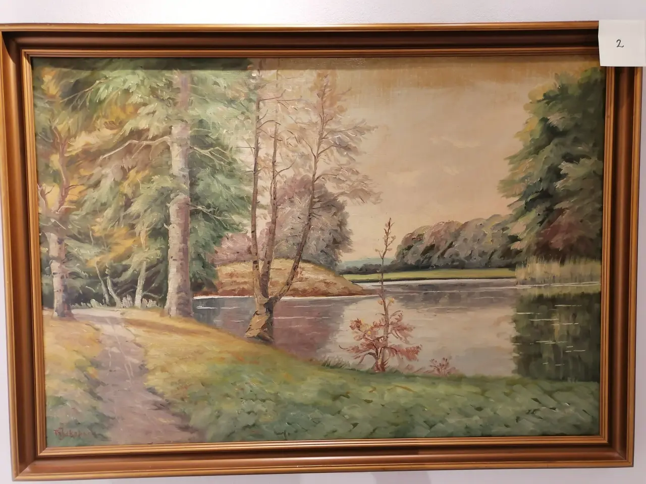 Billede 1 - Oliemaleri af Th. Jakobsen