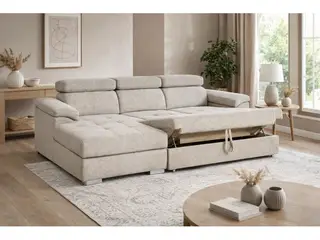 Stitch Sovesofa Venstrevendt Med Indbygget Sengeudtræk