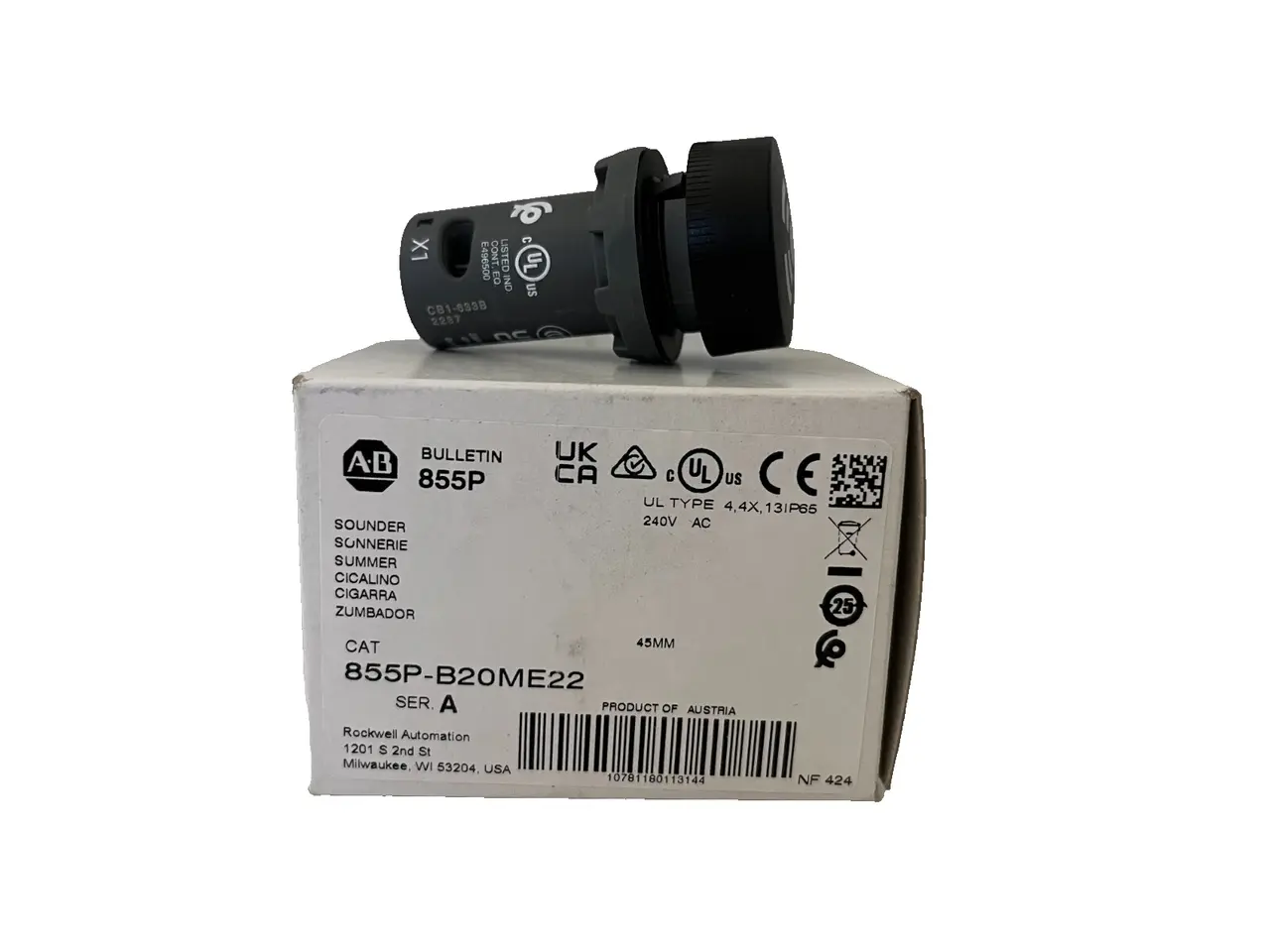 Billede 1 - Allen-Bradley 855P-B20ME22 Panel Mount Sounder AC