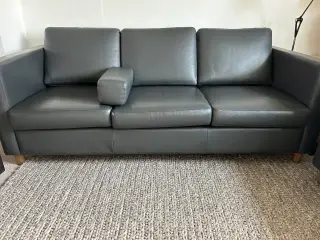 Sofagruppe 3x2 i Antracitgrå læder