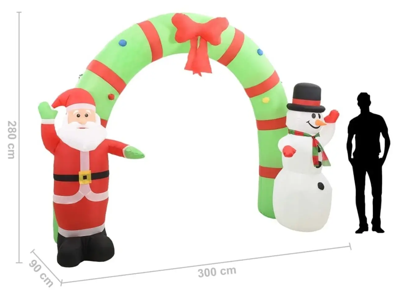 Billede 11 - Oppustelig julebue med julemand & snemand - LED, 223 cm