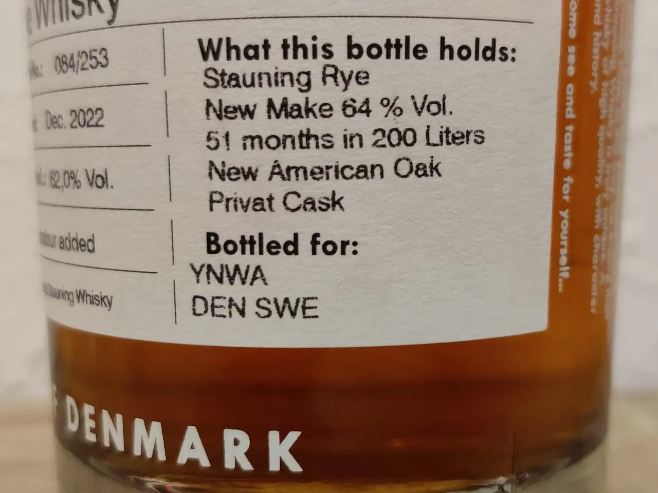 Billede 4 - Stauning Rye Whisky Private Cask Bottle