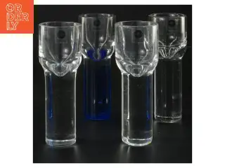 4 Mundblæste likør/snaps farvede glas fra Sagaform (str. 4 stk Ø 4,5 cm længde 13 cm)