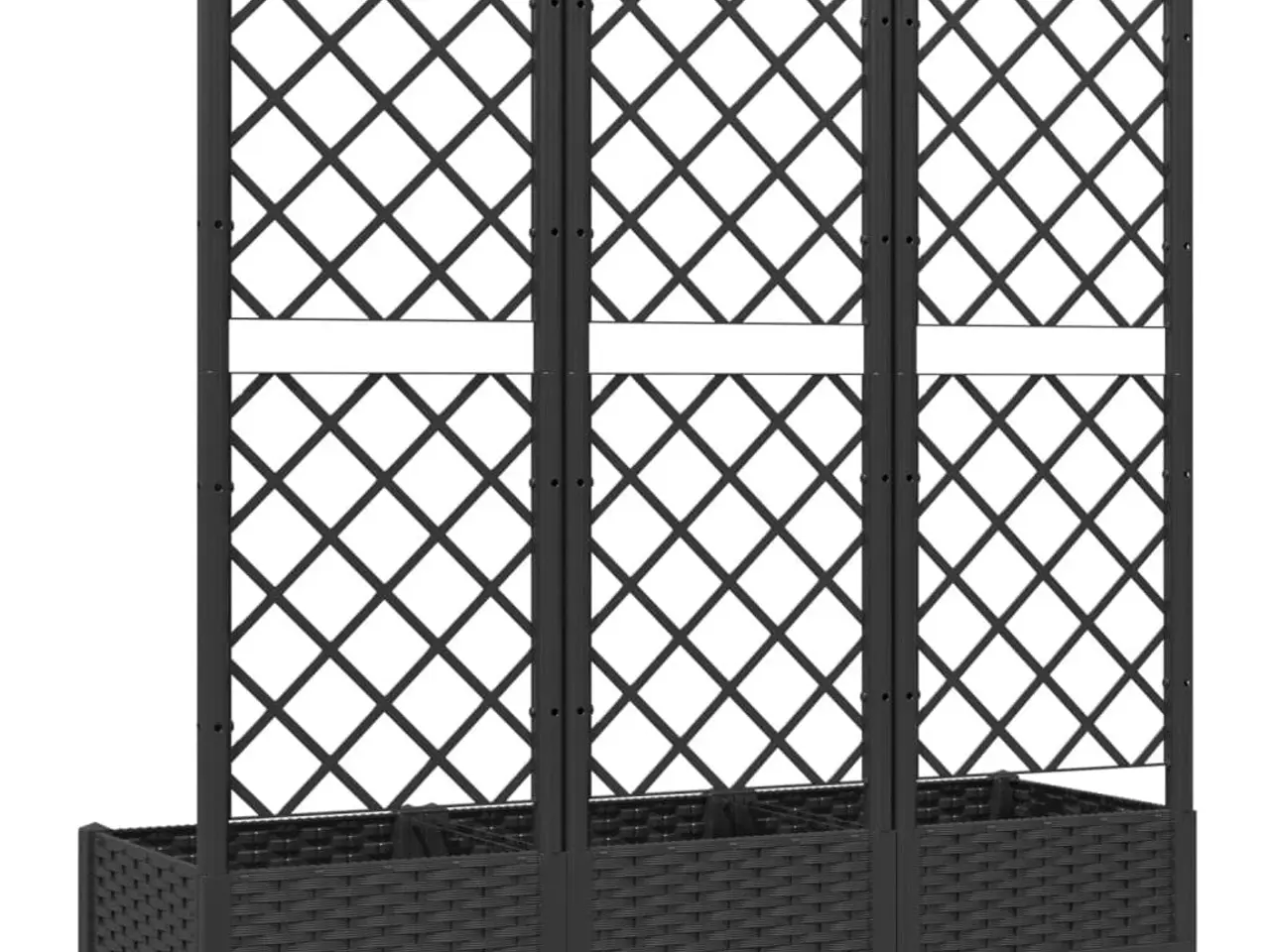 Billede 6 - Haveplantekasse med espalier sort 120x40x121,5 cm PP