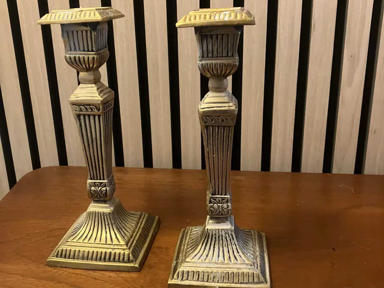 Billede 2 - Vintage lysestager med guld look 