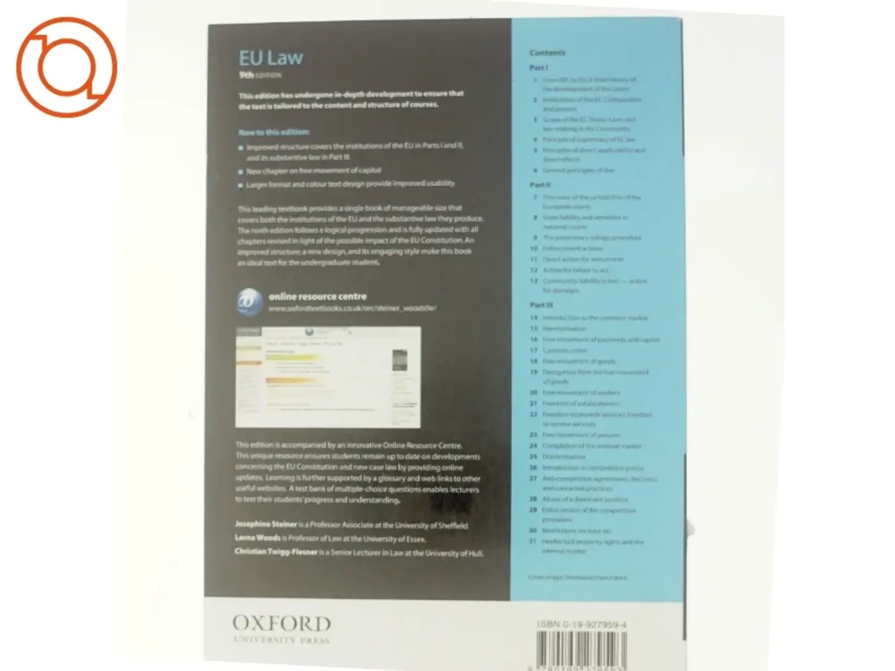 Billede 3 - EU law (Bog) Josephine Steiner, Lorna Woods, Christian Twigg-Flesner