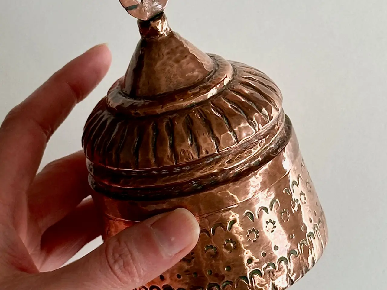 Billede 1 - Kobber lågkrukke