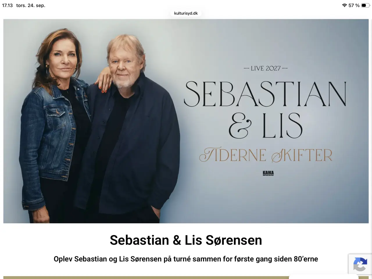 Billede 1 - 3 stk Sebastian og Lis Sørensen billetter