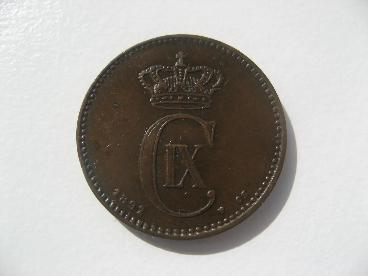 Billede 1 - Flot delfin 2 øre 1892, en af de gode