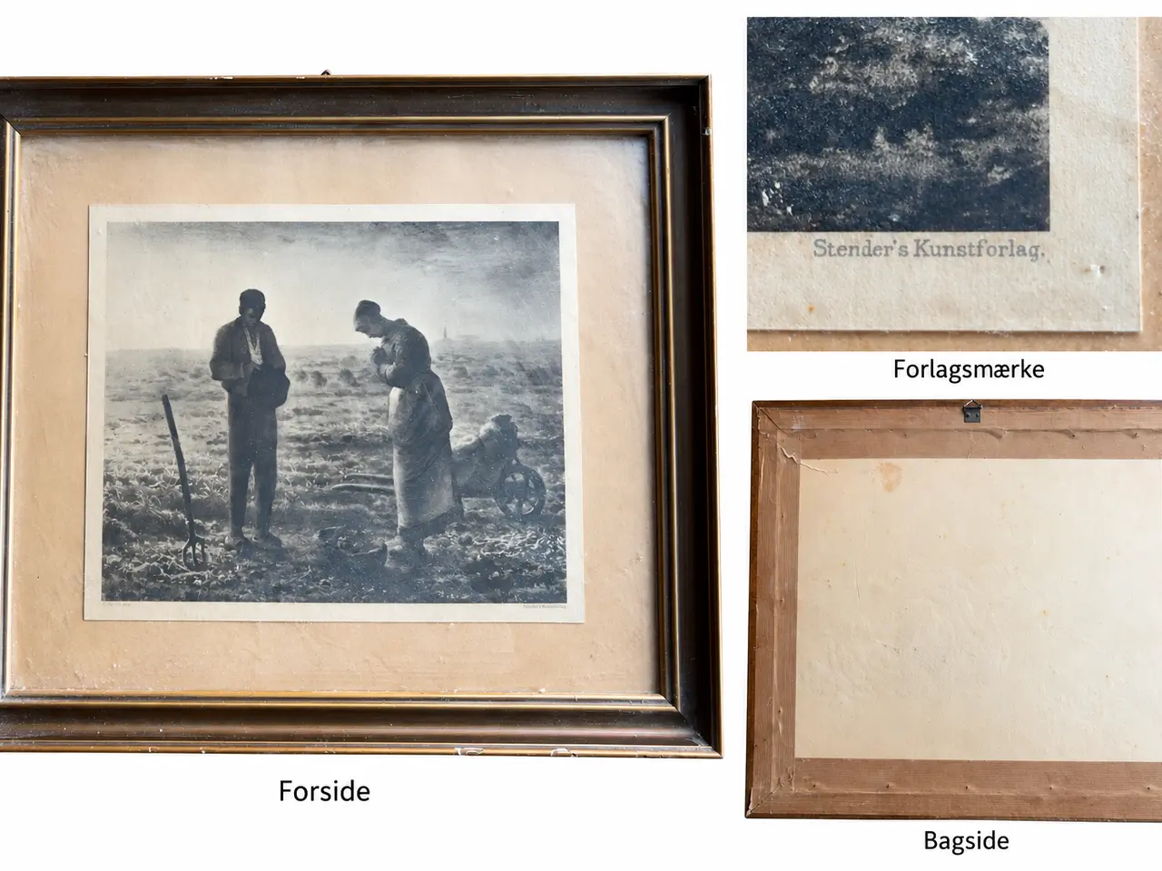 Billede 1 - Indrammet kunsttryk – Angelus efter Millet